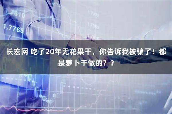 长宏网 吃了20年无花果干，你告诉我被骗了！都是萝卜干做的？？