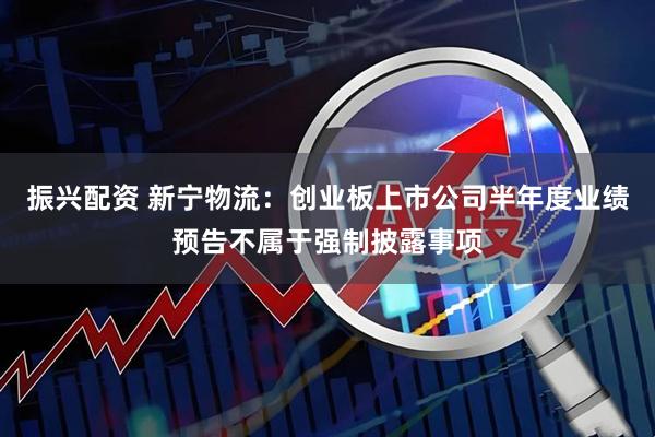 振兴配资 新宁物流：创业板上市公司半年度业绩预告不属于强制披露事项